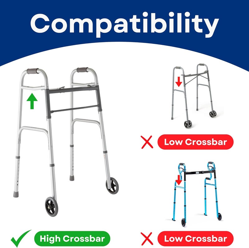 RMS Walker Tray with Cup Holder, fits Most Standard Folding Walker, Mobility Walker Accessories and Medical Table for Seniors or Individuals with Disability - Image 2